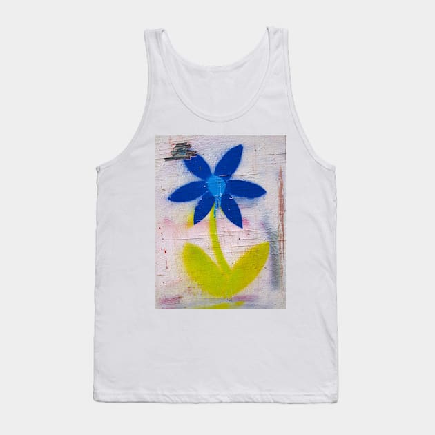 brick lane graffiti blue flower Tank Top by andalaimaging